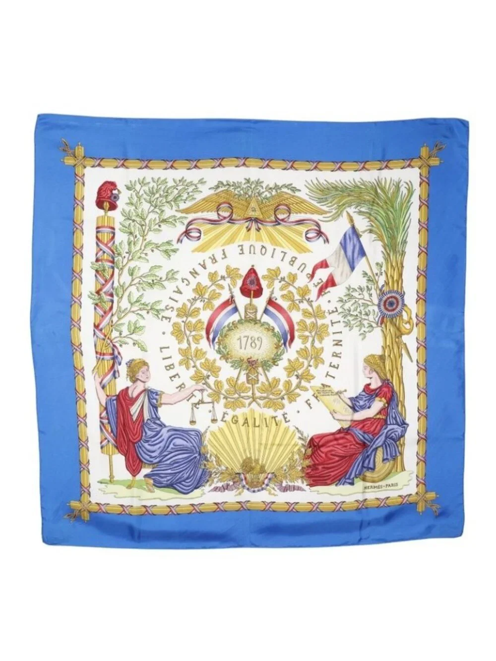 Hermes Carre 90 Silk Blue Scarf - Picture 1 of 7